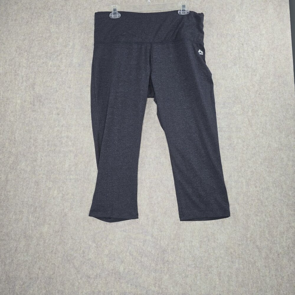 RBX Womens Activewear Yoga Leggings High-Waist Capri Workout Pants Dark Gray